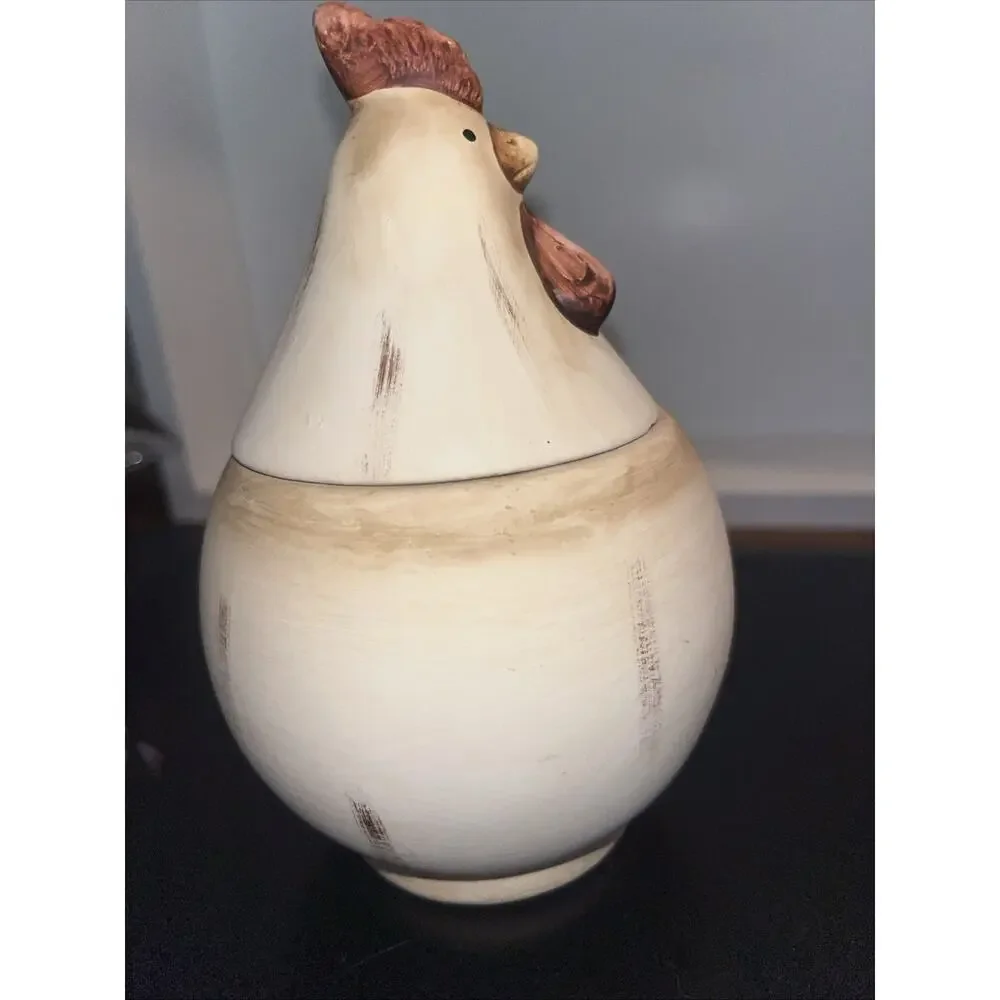 Vintage Ceramic chicken jar is a whimsical farmhouse kitchen